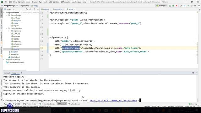 Python Django Rest Framework Tutorial Part 3 | JWT Authorization | Protect API URL | Native Token смотреть онлайн