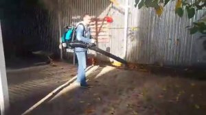 Воздуходувка бензиновая Sadko BLV-760 в работе