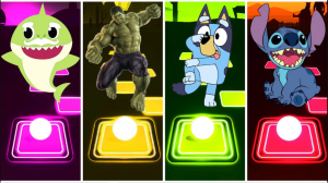Baby Shark ? Hulk ? Bluey Bingo ? Lilo And Stitch. ? Кто победит? Tiles Hop EDMRush Coffin Dance