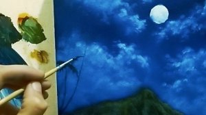 Самая простая техника рисованияКак рисовать полнолуние простая техника| как рисовать ночь на пляже