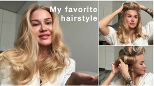 Объемные локоны, шикарная укладка без Dyson, на плойку и бигуди липучки.