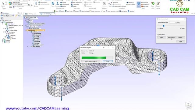Solid Edge Simulation (FEA) Tutorials #1 | Linear Static Analysis | Motorcycle Fork Shoulder