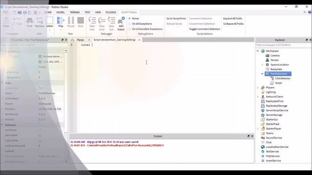 How to destroy a part on click | Roblox Tutorials смотреть онлайн