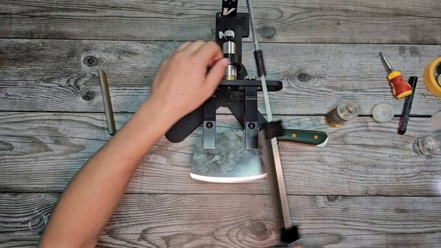 Заточка кухонного топорика из стали AUS 8, веневские алмазы