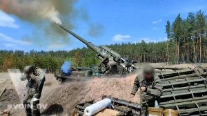 ?Эффектные кадры работы 203-мм самоходной пушки 2C7 "Пион" по объектам противника