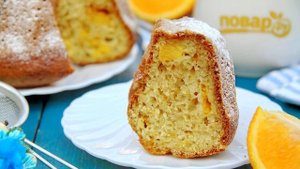 Манник на кефире с апельсином