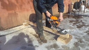 Работа фуганка на бензопиле. Пример-3