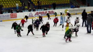 супер прикольный танец хоккеистов))))первый командный новый год,детям 5 лет)СОКОЛ 2009 ЧЕМПИОН)))