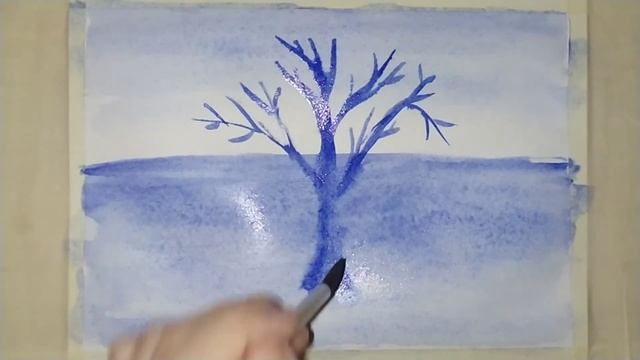 Рисовать легко/Рисуем дерево/Рисование акварелью/Рисуем пейзаж/Draw a tree / Paint with watercolors смотреть онлайн