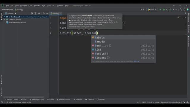 Pie Chart with the Python.
