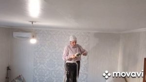 Шпаклевание трещины потолка, 1слой