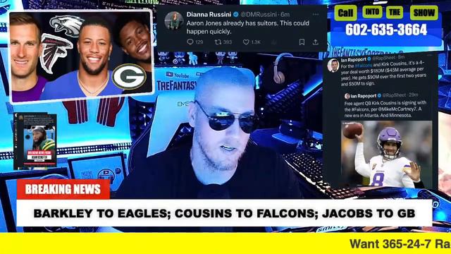 BREAKING: Barkley to Eagles; Cousins to Falcons; Jacobs to Packers смотреть онлайн