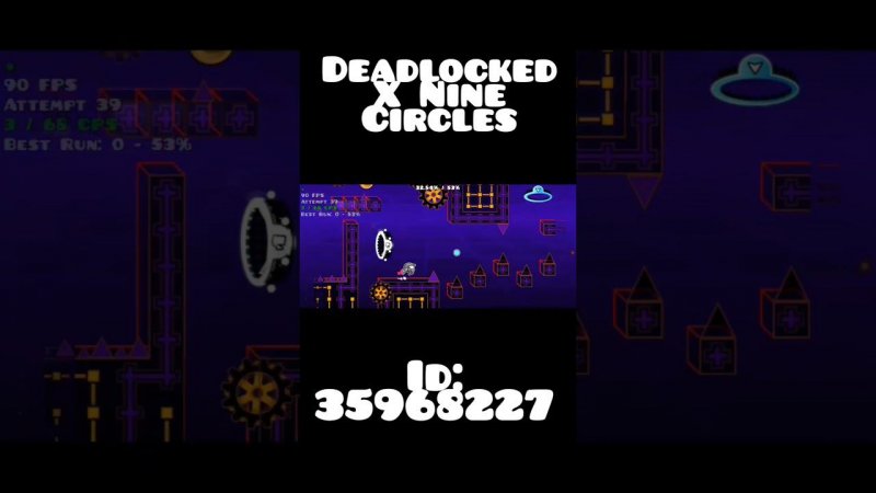DEADLOCKED X NINE CIRCLES В Geometry Dash | КРУТЫШ #shorts #geometrydash #рекомендации #игры