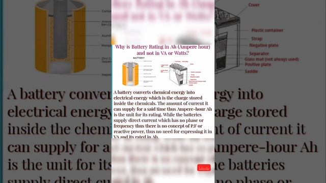 Why is Battery Rating in (Ampere hour) and not in V.A or Watts?