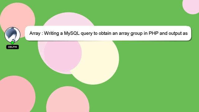 Array : Writing a MySQL query to obtain an array group in PHP and output as JSON смотреть онлайн