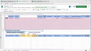 Учет заказов Google таблицы