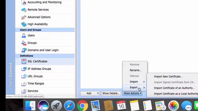 Kerio Control UTM v9.3 - 39 - Configure SSL inspection on the firewall смотреть онлайн