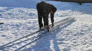 Лестница алюминиевая 3-х секционная Standers 11 ступ, трансформер распаковка, сборка и тестирование