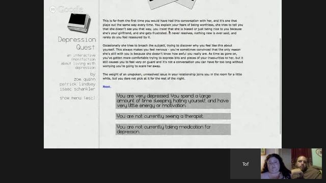 Let's Play: Depression Quest смотреть онлайн