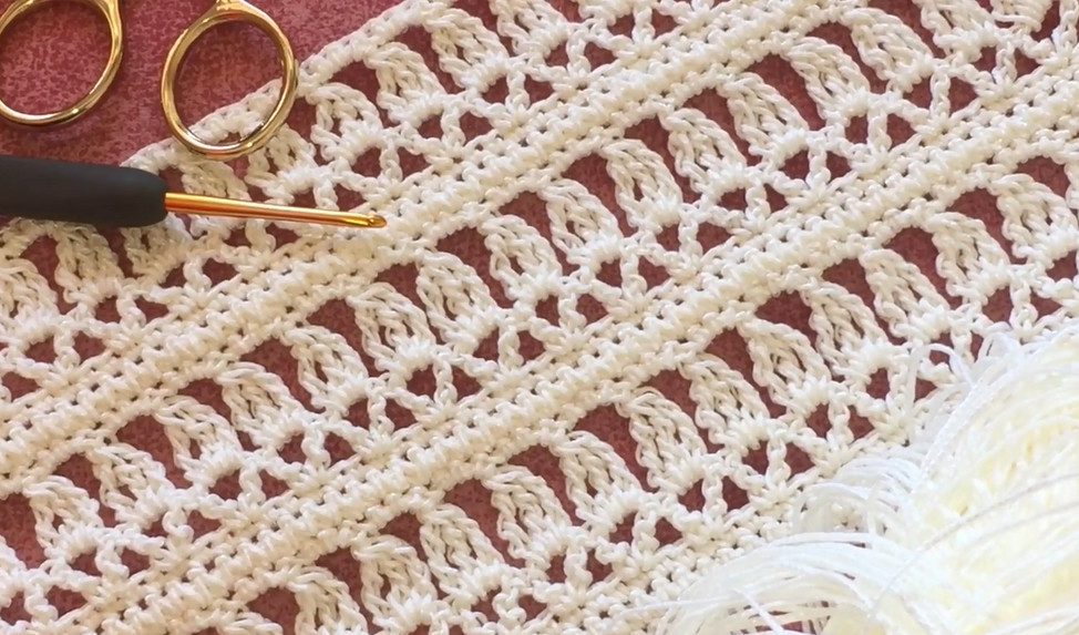 Вязание крючком: Отличный узор для летних изделий (крупный план подробное объяснение) смотреть онлайн