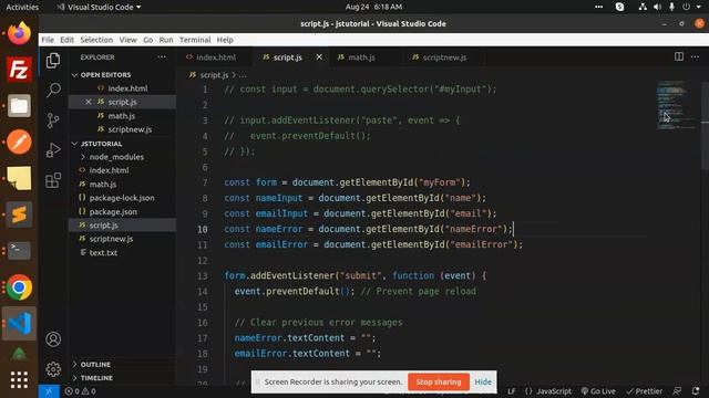 JavaScript Tutorial in Hindi #127 Collecting Form Data using JavaScript