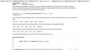 the practiceIt chapter | arrays - swapPairs | hawa ali