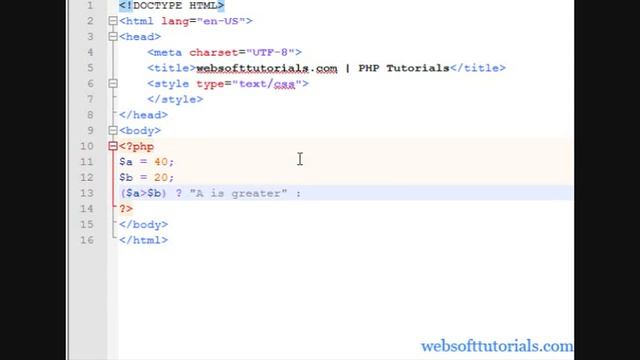 Php tutorials for beginners - 20 - ternary operator in php