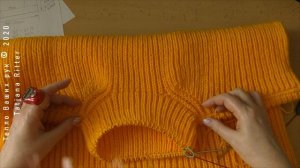 #343. 8-я часть по вязанию свитера патентной резинкой. Ворот и закрытие петель резинки 1 х 1 иглой.