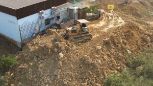 Construction Vehicles Dump Truck Unloading Soil and Bulldozer Pushing Dirt | Heavy equipment Workin