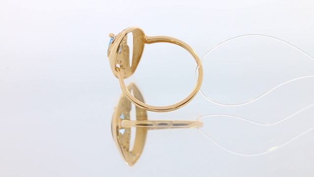 Золотое кольцо с топазами и фианитами арт. 714525 смотреть онлайн