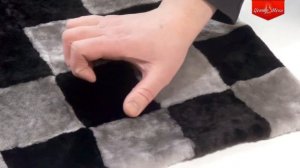 Меховой коврик из квадратов А066