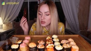 MUKBANG | Запеченные РОЛЛЫ/СУШИ | SUSHI/ROLLS | не ASMR