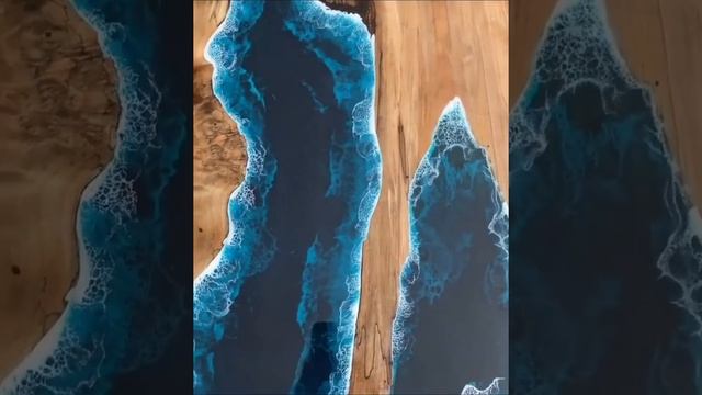 океан на твоем столе, стол из эпоксидной смолы. #мебель #сделайсам #шортс смотреть онлайн