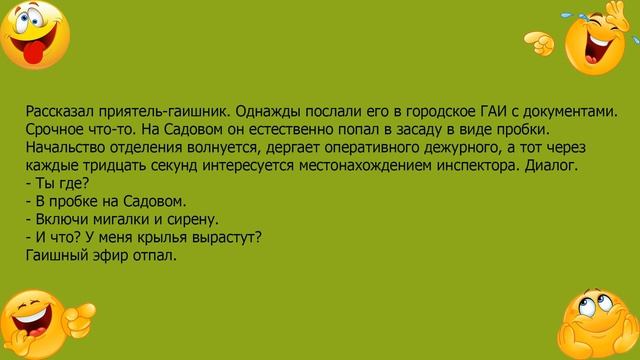 Анекдот про гаишника и засаду в виде пробки смотреть онлайн
