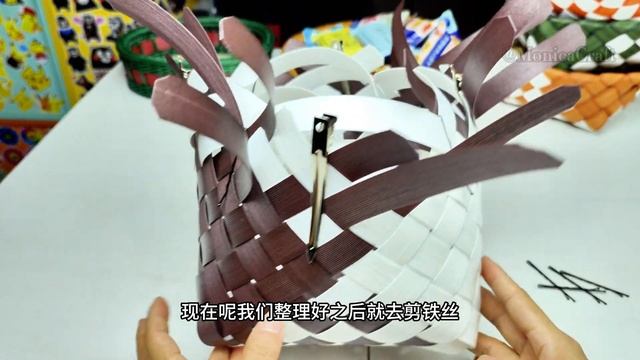 【新手必看】仿竹藤编条藤编教程，轻松成为藤编达人！纯手工编制零食收纳筐，1小时可以编织一个