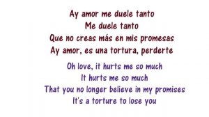 Shakira - La Tortura Lyrics in English and Spanish - ft Alejandro Sanz - A torture - Translation &