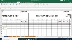 Modified E Class Record with Transmuted Grade for 4th Quarter - Microsoft Excel