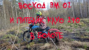 Восход 3м 01 и питбайк Kayo 140 в болоте