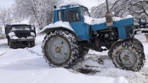 Замерз Двигатель Зила-131 Пришлось Буксить Тракторам мтз 82