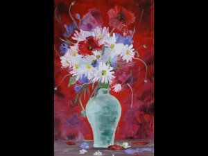 Мастер-класс по маслу «Жаркий июнь» | Как нарисовать букет цветов поэтапно