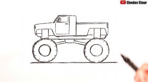 Как нарисовать Монстр Трак | Рисунки для срисовки