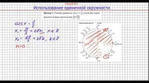 Отбор корней в тригонометрических уравнениях при помощи единичной окружности