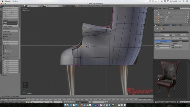 Antique Royal Club Chair 3d modeling