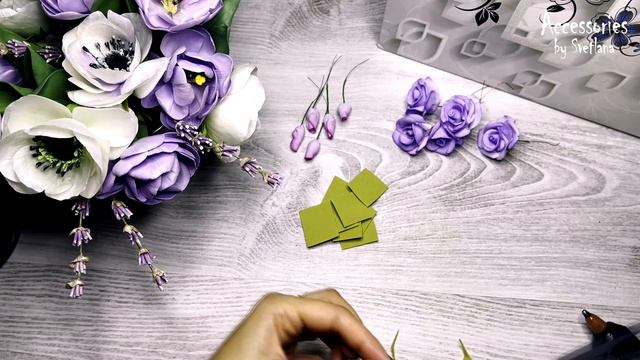 Заколка для волос с цветами из фоамирана | DIY | Foam Flowers