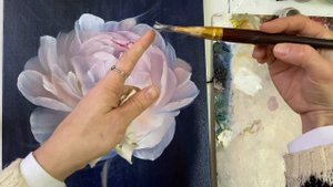 Как писать пионы маслом