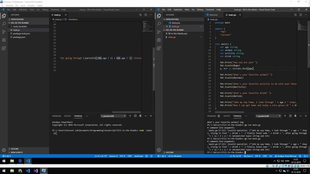 Trying to recreate a JavaScript program in Go смотреть онлайн