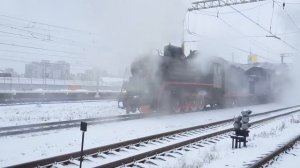 Сплотка из трёх паровозов на ст. Рыбацкое