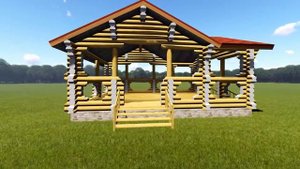 Беседка из оцилиндрованного бревна "ВО-004"