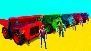 Homem-Aranha Parkour com Limusines Tratores Motos Ônibus Carros na pista de obstáculos - Gta GTA 5