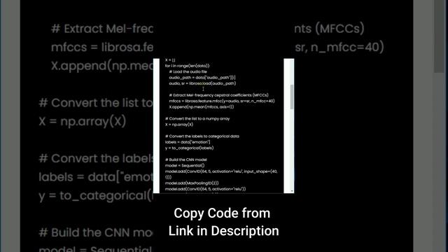 Python Code For Speech Emotion Recognition using CNN